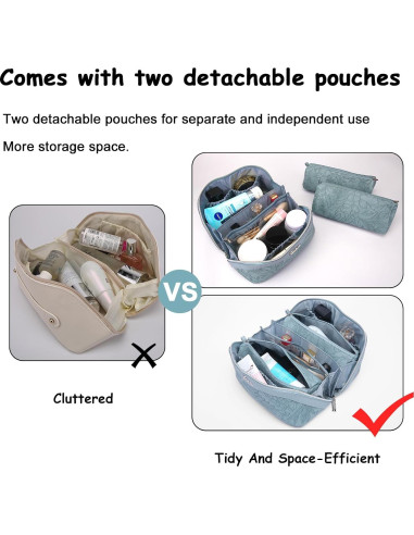 Bolsa de Maquillaje de Viaje BOYATU 3 Piezas 23.5x13x12.7cm