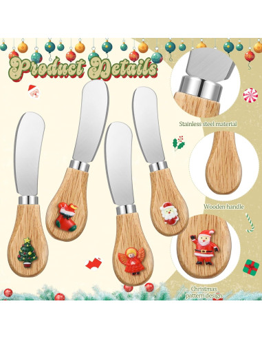 Juego de 24 Espátulas de Queso SiliFine 12.3 cm Acero Inoxidable