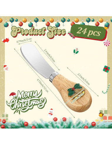 Juego de 24 Espátulas de Queso SiliFine 12.3 cm Acero Inoxidable