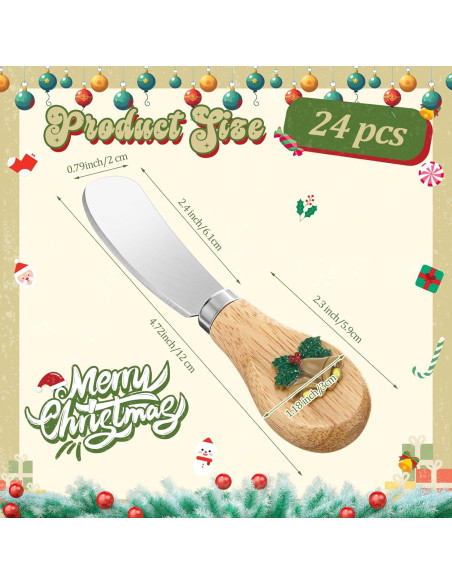 Juego de 24 Espátulas de Queso SiliFine 12.3 cm Acero Inoxidable