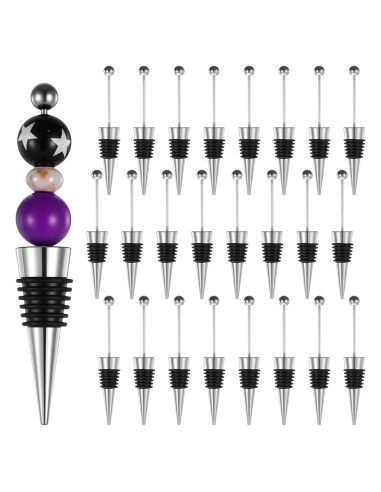 24 Tapones de Vino Decorativos Lemecima Reutilizables 11x2 cm