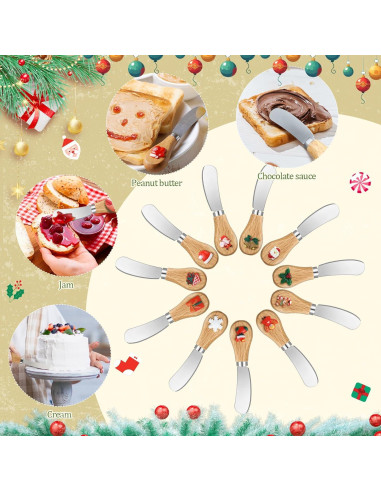 Juego de 24 Espátulas de Queso SiliFine 12.3 cm Acero Inoxidable