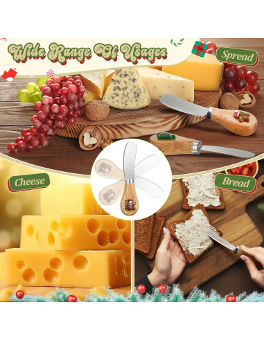 Juego de 24 Espátulas de Queso SiliFine 12.3 cm Acero Inoxidable