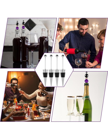 24 Tapones de Vino Decorativos Lemecima Reutilizables 11x2 cm