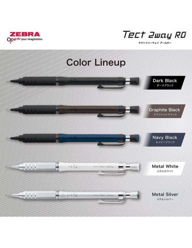 Lápiz Mecánico Zebra P-MA141-DBK 0.5mm Negro Oscuro