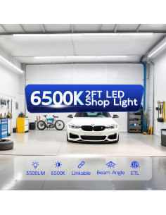 Luz de Taller LED Hykolity 30W 2FT 3500lm 6500K Enlazable 2