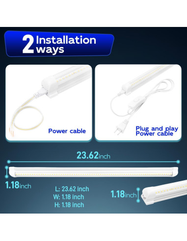 Luz de Taller LED Hykolity 30W 2FT 3500lm 6500K Enlazable
