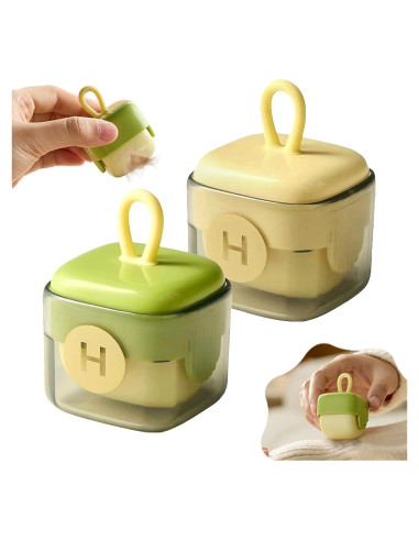 Rodillo Quitapelusas Reutilizable KEYCHAD Verde y Beige