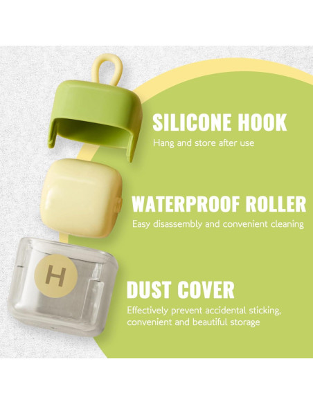 Rodillo Quitapelusas Reutilizable KEYCHAD Verde y Beige