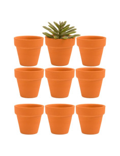 9 Macetas de Terracota Fcacti 5.3 cm con Drenaje