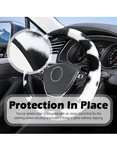 Cubierta de Volante de Coche YGDMD Negra 37-38 cm Suave