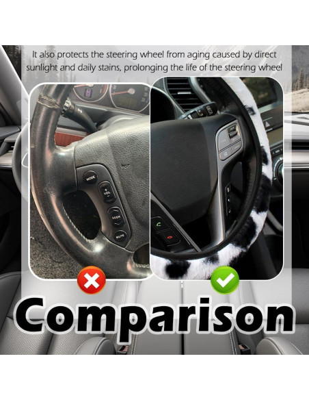 Cubierta de Volante de Coche YGDMD Negra 37-38 cm Suave