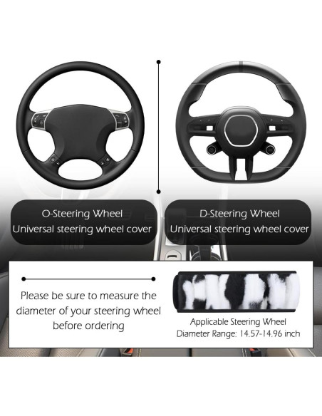 Cubierta de Volante de Coche YGDMD Negra 37-38 cm Suave