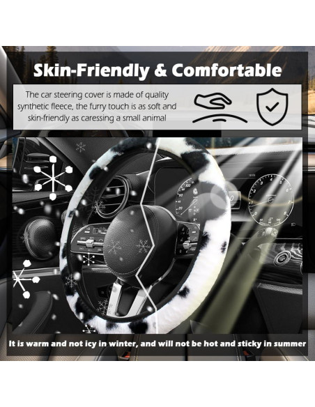 Cubierta de Volante de Coche YGDMD Negra 37-38 cm Suave