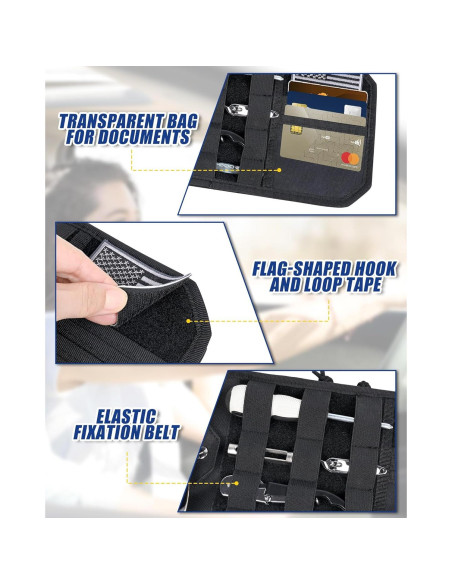 Organizador de Visera Solar Molle Telawsfun 32.5x17.5cm Negro