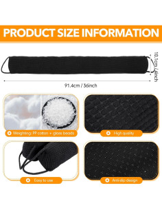 Tope de Puerta Triangular Fiwochic 91.44 cm Aislante Acústico Negro 2