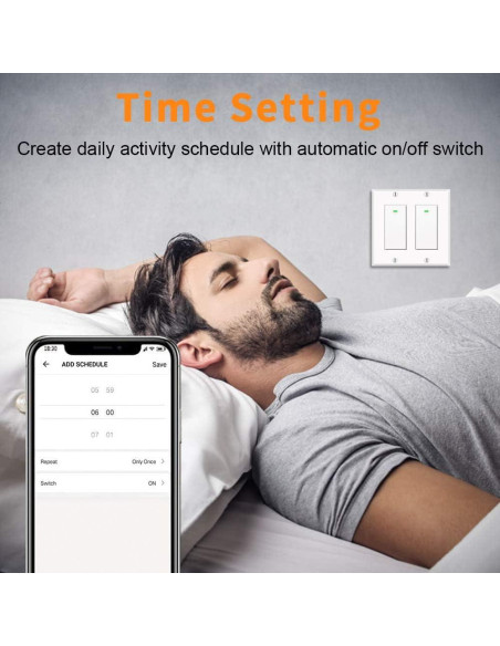 Interruptor de Luz Inteligente WiFi Bekca 2 Pack con Alexa