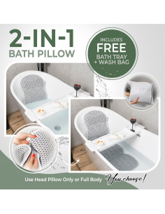 Almohada de Baño Ergonómica Solvara con Bandeja Gratis 127x40cm 2