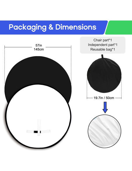 Fondo de Pantalla Plegable RGTBANWPN 145 cm Doble Cara B/N Fondo de Pantalla Plegable RGTBANWPN 145 cm Doble Cara B/N