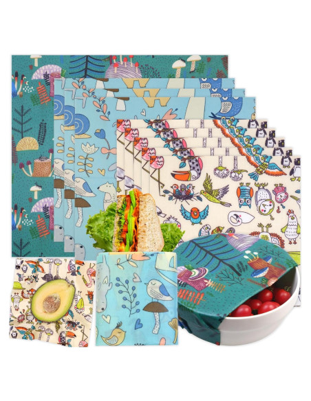 Envolturas de Cera de Abeja Reutilizables BYTTME - 9 Piezas