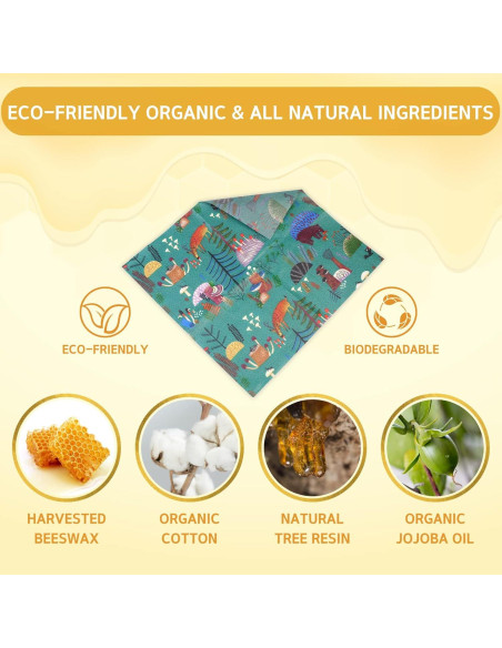 Envolturas de Cera de Abeja Reutilizables BYTTME - 9 Piezas