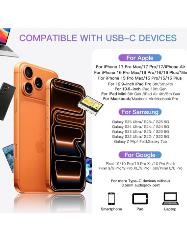 Auriculares USB C ZENIPER con micrófono y control de volumen