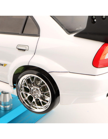 4 Neumáticos de Plástico Duro GDOOL 1/10 para RC Drift Plata