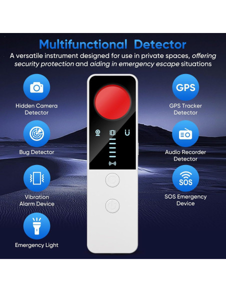 Detector de Cámara Oculta DQKK G007 con Alarma y Luz LED