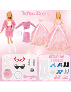 19 Piezas Ropa de Muñeca Carreuty para 30 cm con Accesorios 2