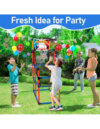 Juego de Baloncesto Arcade Basytodio 63" Altura Ajustable