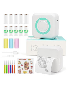 Impresora de Etiquetas Mini MXiiXM Portátil Bluetooth Verde