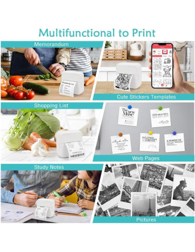 Impresora de Etiquetas Mini MXiiXM Portátil Bluetooth Verde