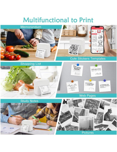 Impresora de Etiquetas Mini MXiiXM Portátil Bluetooth Verde