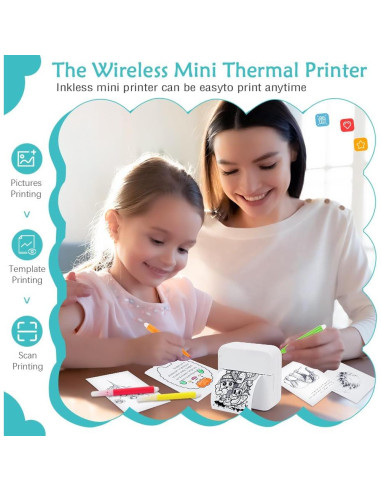 Impresora de Etiquetas Mini MXiiXM Portátil Bluetooth Verde