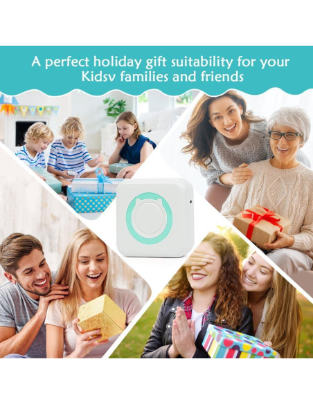 Impresora de Etiquetas Mini MXiiXM Portátil Bluetooth Verde