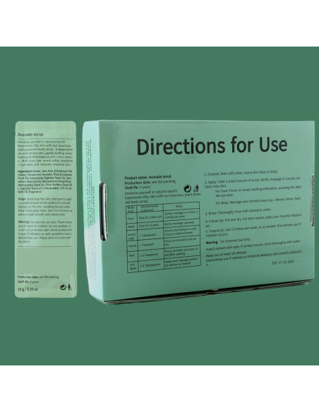 Exfoliante Corporal de Aguacate Retide - 20 Sachets de 10g