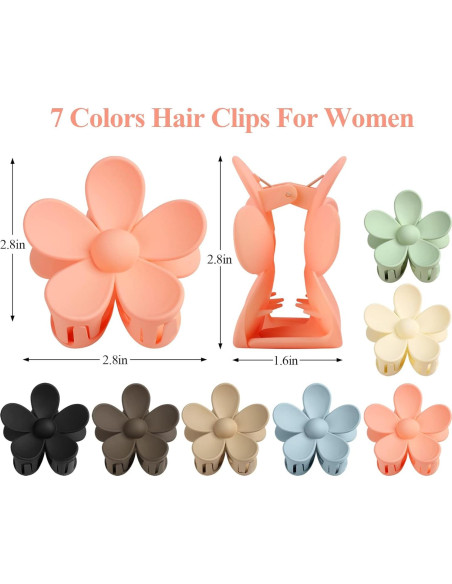 Clip de Garra de Flor 7 Piezas Vivinin para Cabello Grueso