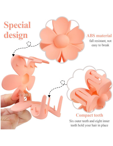 Clip de Garra de Flor 7 Piezas Vivinin para Cabello Grueso