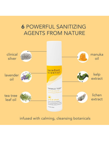 Spray Desodorante para Pies Científico Descalzo 48g - Hipoalergénico, Lavanda y Árbol de Té