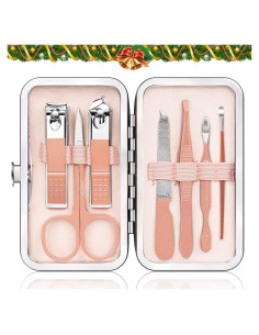 Juego de Manicura y Pedicura Meitio Oro Rosa Acero Inoxidable