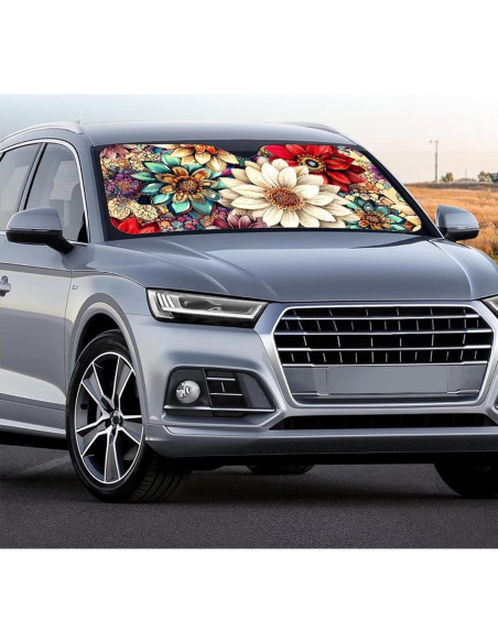 Sombrilla de Coche WUYOJUXA Hippie Blossom Lotus 69.5x145.2cm