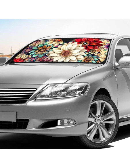 Sombrilla de Coche WUYOJUXA Hippie Blossom Lotus 69.5x145.2cm