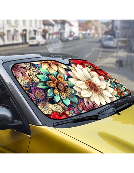 Sombrilla de Coche WUYOJUXA Hippie Blossom Lotus 69.5x145.2cm