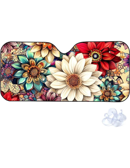 Sombrilla de Coche WUYOJUXA Hippie Blossom Lotus 69.5x145.2cm