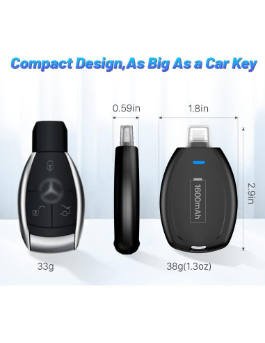 Cargador Portátil Mini Llavero SHENMZ para iPhone - Emergencia