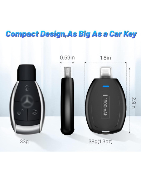 Cargador Portátil Mini Llavero SHENMZ para iPhone - Emergencia