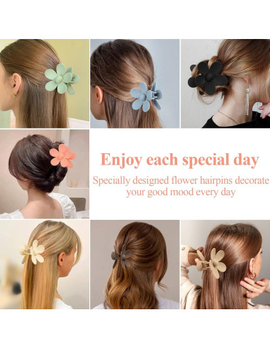 Clip de Garra de Flor 7 Piezas Vivinin para Cabello Grueso