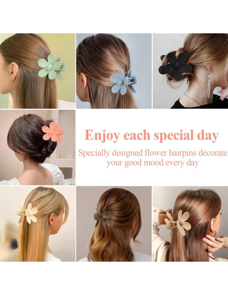 Clip de Garra de Flor 7 Piezas Vivinin para Cabello Grueso