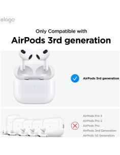 Funda de Silicona elago para AirPods 3 - Carga Inalámbrica, Negro 2