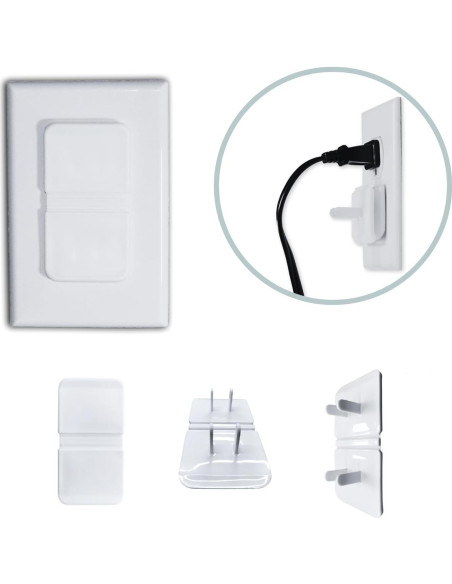 Cubiertas de Enchufe Doble Blancas Infant Tree - Paquete de 10